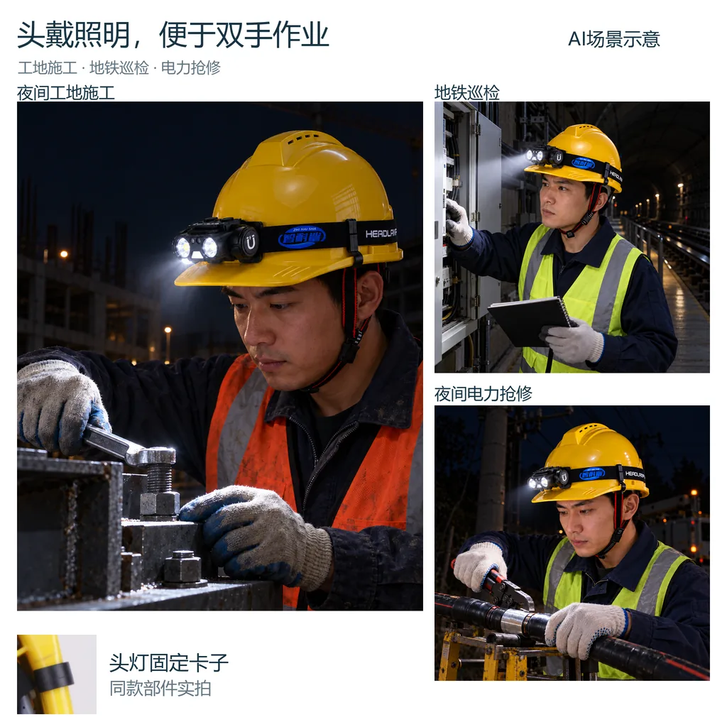 实拍场景：夜间施工、地铁巡检、电力抢修
